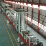 Printing production line of colored steel plate